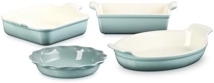 Le Creuset Stoneware 4 PC Heritage Bakeware Set, Sea Salt