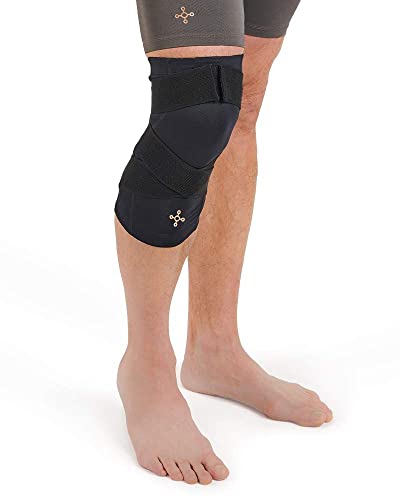 Tommie Copper Pro-Grade Compression Knee Sleeve, Unisex, Men & Women, Adjustable Ultimate Support Sleeve, Integrated Straps for Knee Stability & Muscle Support - Black, X-Large