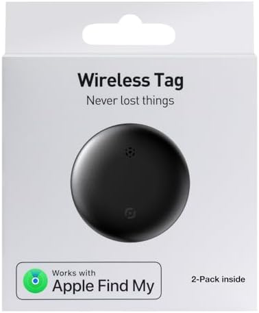 Air Tag-2 Pack: Smart Bluetooth Tracker, Item Finder Works with Apple Find My (iOS Only) App, Trakcer Tag Locator for Keys, Luggage, Satchel, Backpack etc. (Not for Android Devices)