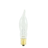 50 Pack Bulbrite 7.5CFC/15/3 7.5W Flame Candelabra Tip Chandelier Bulb, Clear