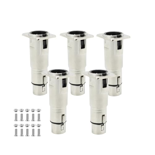 5X Neu Trik XLR Connector D Patch Panel Mountin XLR Male to XLR Female Feed/Pass Thru Connector Adapters + 10 Screws Sets