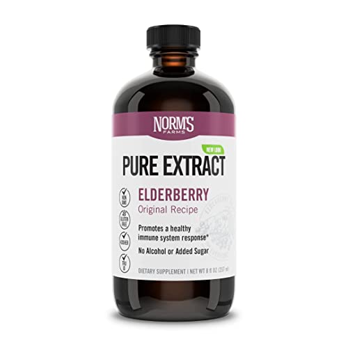Norm's Farms American Elderberry Extract - Pure Concentrate for Immune Support Made with Berries - Vegan, Gluten Free, Non-GMO - 8 Oz. Bottle