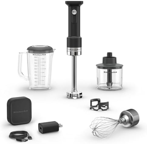 KitchenAid Go Cordless Hand Blender with Accessories - battery included, KHBRV75BM