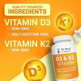 Dr. Berg D3 K2 Vitamin 5000 IU w/MCT Oil - Includes 50 mcg MK7 Vitamin K2, Purified Bile Salts, Zinc & Magnesium for Ultimate Absorption - Supplement - 60 Capsules