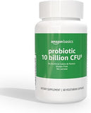 Amazon Basics Daily Probiotic, 10 Billion Active Cultures, Supporting Digestive and Intestinal Health, Capsule, 60 Count, Two Month Supply