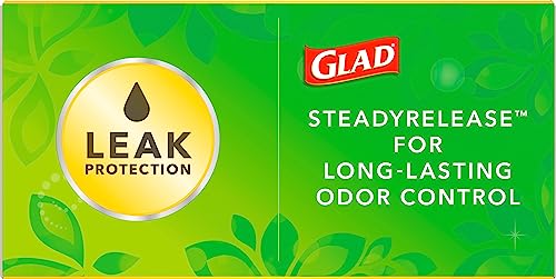 Glad Trash Bags, ForceFlex Tall Kitchen Drawstring Garbage Bags,13 Gal, Gain Original with Febreze, 80 Ct