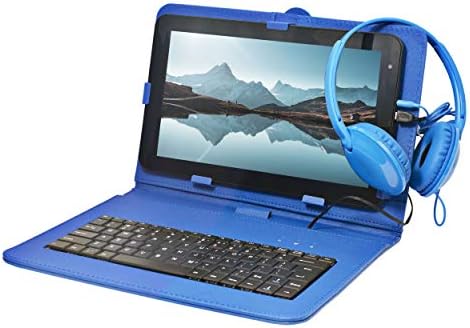 Craig CMP840 BUN-BL-HD Quad Core 10.1 in. Tablet with Keyboard Case & Headphones in Blue