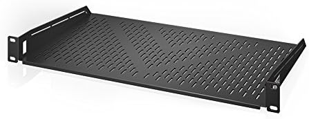 AC Infinity Vented Cantilever 1U Universal Rack Shelf, 10" Deep, for 19” Equipment Racks. Heavy-Duty 2.4mm Cold Rolled Steel, 60lbs Capacity
