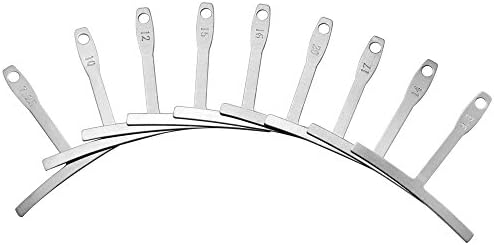 Dreamtop 9 Pcs Guitar Radius Gauge Under string Radius Gauge String Gauges Luthier Tools for Guitar Fretboard Radius Gauge