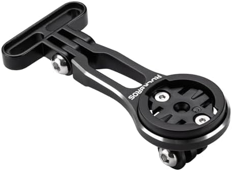 ROCKBROS Bike Computer Mount Adjustable Out-Front Bicycle Computer Mount Aluminum Integrated Cycling Computer Mount Compatible with Garmin, Bryton, Go Pro
