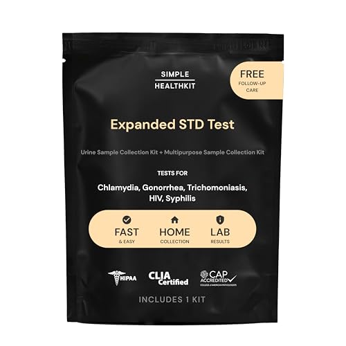 At-Home Expanded STD Test Kit for Chlamydia, Gonorrhea, Trichomoniasis, HIV & Syphilis - STD HIV Test Kit - Free Follow-Up Care & Fast Lab Results