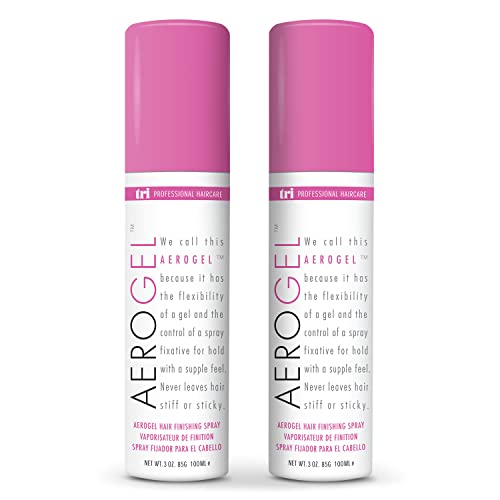 TRI Design Aerogel Hair Spray - Extra Hold, Free & Clear Hairspray Firm Hold for Women and Men, Travel, Volume Fixer & Non-Sticky Essentials, Flexible Spray Nozzle Bottle, Scented - (3oz, Pack of 2)