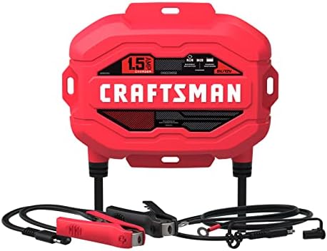 CRAFTSMAN Battery Charger and Maintainer, CMXCESM259, 3-in-1, Fully Automatic, 1.5 Amps, 6 Volt, 12 Volt, for Car, SUV, Truck, and Marine Batteries