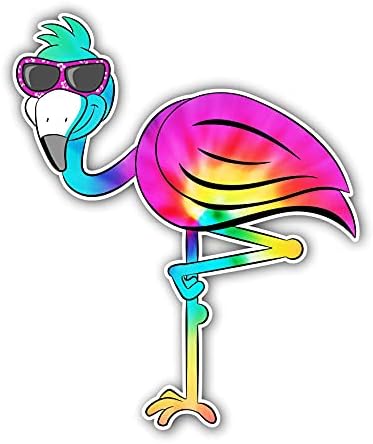 Flamingo Pastel Tie Dye Sticker Cool Funny Decals Cool Funny Decoration for Laptop Water Bottles Luggage Computer Cellphone Skateboard Guitar