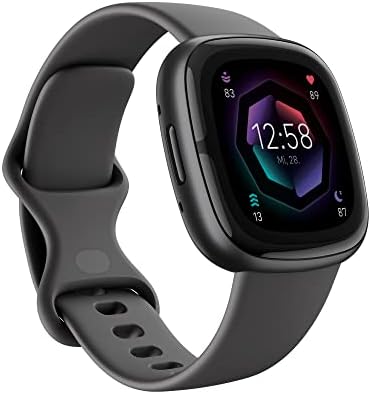 Fitbit Sense 2 Advanced Health and Fitness Smartwatch with Tools to Manage Stress and Sleep, ECG App, SpO2, 24/7 Heart Rate and GPS, Shadow Grey/Graphite, One Size (S & L Bands Included)