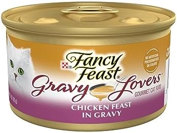 Fancy Feast Gourmet Wet Cat Food Gravy Lovers Chicken Feast, 12 cans Bundle