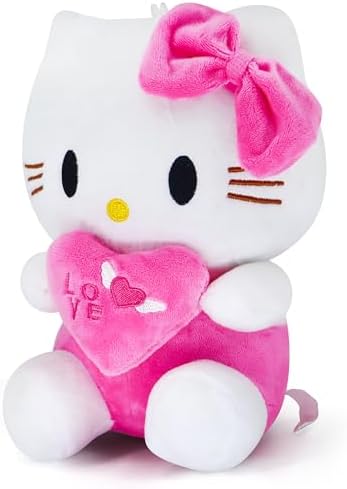 Kawaii Plush Toy with Love Piloow, Soft Cartoon Plush, Theme Party Favor, Birthday Gift for Girls Boys (Love -A)