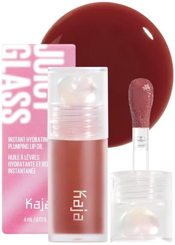 Kaja Lip Plumping - Juicy Glass 08 Cherry Cola | Hydrating, Feel Plumped and Lightweight with Vitamin Tree Fruit Oil, Vegan, Cruelty-Free, Clear Tint Stain Shine Gloss Plumper, Long Lasting