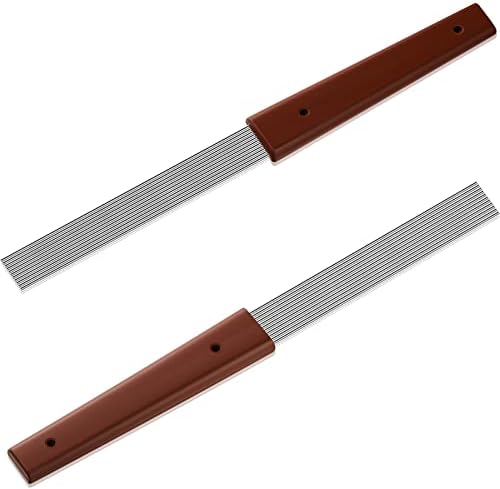 Yeshone 1 Pcs Guira Dominicana Guiro Comb 12 Inch Professional Guiro Instrument Scraper Stainless Steel Percussion Equipped with 11 Steel Rods