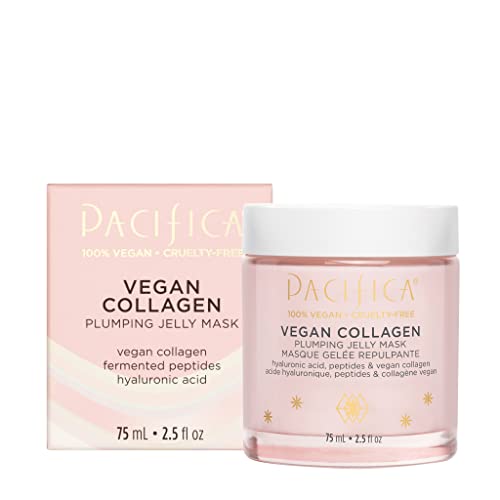 Pacifica Vegan Collagen Plumping Jelly Overnight Face Mask, Skincare, Peptide Moisturizer, Hyaluronic Acid, Squalane, Glass Skin, For All Skin Types, Vegan, 2.5 fl oz (1 Count)