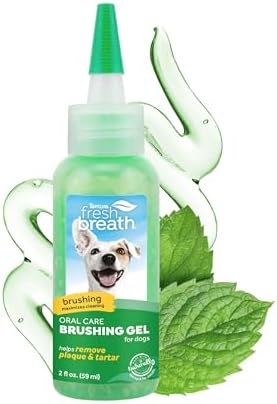 TropiClean Oral Care Brushing Gel for Dogs & Cats| Dog Toothpaste | Pet Dental Gel | Dog Teeth Cleaning Use with Pet Toothbrush | 2 oz