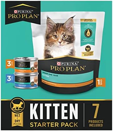 Purina Pro Plan Kitten Food Complete and Balanced Starter Kit – Dry and Wet Food Variety Pack