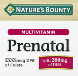 Nature's Bounty Prenatal Multivitamin, Supports Baby's Healthy Growth and Development, with 200mg DHA, 60 Softgels