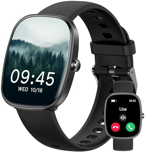 Smart Watch for Men Women Make/Answer Calls,1.83"Fitness Tracker with Sleep Tracker/Blood Pressure/Heart Rate Monitor,Pedometer,100+ Sport Modes,IP68 Waterproof,350 Mah, Compatible with Android&iPhone