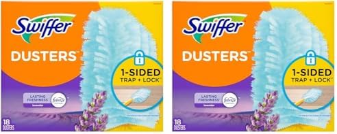 Swiffer Dusters, Ceiling Fan Duster, Multi Surface Refills with Febreze Lavender, 18 Count (Pack of 2)