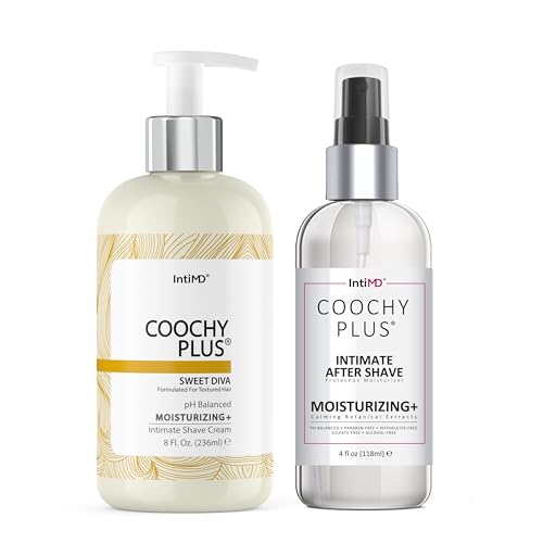 Coochy Plus Intimate Shaving Complete Kit - SWEET DIVA & Organic After Shave Protection Soothing Moisturizer Mist – Antioxidant Formula Prevents Razor Burns, Itchiness & Ingrown Hairs