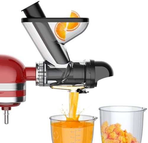 Masticating Juicer Attachment for KitchenAid Stand Mixer, Cold Pressed Juicer Machine, Slow Masticating Juicer Attachment with Dual Feed Chute and Pusher by FGREEBLE