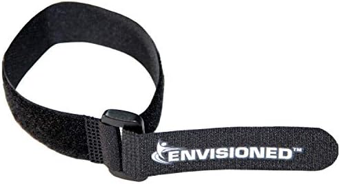 Reusable Cinch Straps 1" x 12" - 12 Pack, Multipurpose Quality Hook and Loop Securing Straps (Black) - Plus 2 Free Bonus Reusable Cable Ties