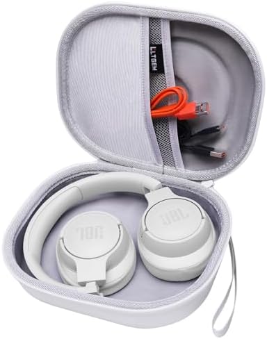 LTGEM EVA Hard Case for JBL Live 770NC/660NC/650BT/460NC/670NC/400BT/500BT and JBL Tune 770NC/710BT/720BT/760NC/700BT/750BT/510BT/660NC/520BT/500/Tour One/E45BT Bluetooth Wireless Headphone(White)