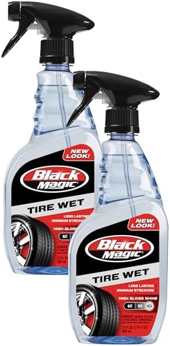 Black Magic 120217 Tire Wet, 23oz (Pack of 2) -Specially Formulated Tire Shine to Keep Them Looking Wet, Black, and Glossy with One Quick Spray