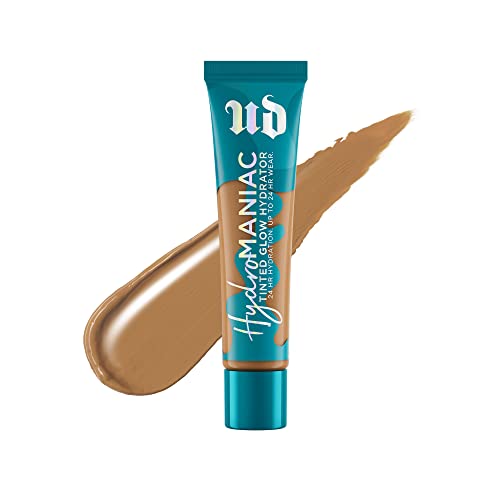 Urban Decay Hydromaniac Dewy Foundation, Hydrating Tinted Moisturizer for Dry Skin, Buildable Medium Coverage, with Kombucha Filtrate & Marula Oil, Non-comedogenic, Vegan, Cruelty-free - 1.1 fl oz