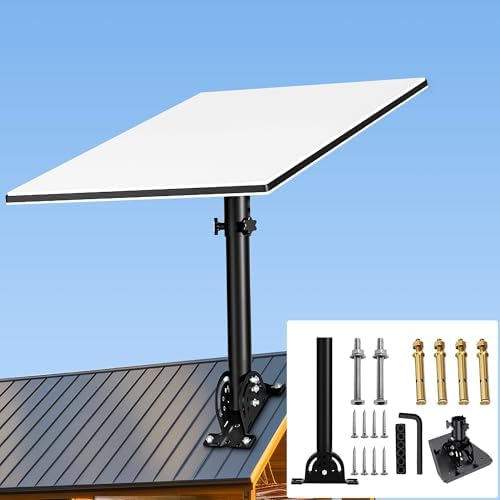 Starlink Gen 3 Pivot Roof Mount, Starlink Gen 3 Pipe Adapter Mount, Adjustable Tilt 160 Degree for Better Signal, Starlink Internet Kit Satellite Pole Mounting Kit (Large)