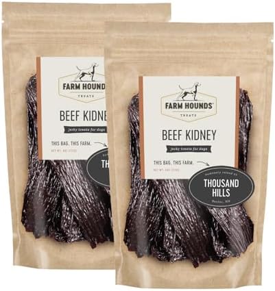 Farm Hounds - Beef Kidney - Premium Natural Beef Kidney Jerky For Dogs - Made From 100% Humanely Raised Cattle - Organ Treat - Great For Training & Treats - No Added Fillers - Made in USA -4oz -2 Pack