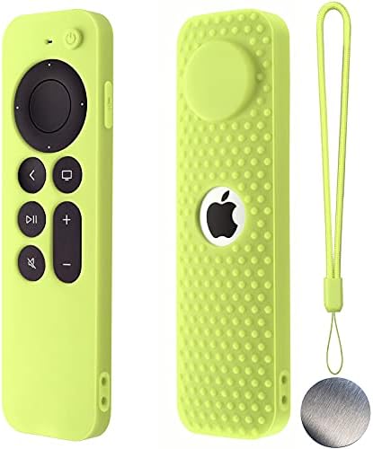 Silicone Remote Case for Apple TV 4K 2nd Gen 2021 Siri Remote Anti-Slip Durable Silicone Cover Magnetic Protective Sleeve Shockproof Remote Case(Luminouse Green)