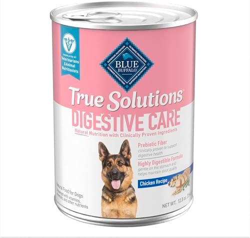 Blue Buffalo True Solutions Digestive Care Wet Dog Food for Adult Dogs, Made with Natural Ingredients, Chicken, 12.5-oz. Cans (12 Count)