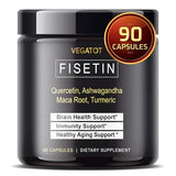 VEGATOT Fisetin 4730MG High Purity 98%% **USA Made and Tested** (Similar to Apigenin Luteolin Quercetin) with Quercetin Ashwagandha Maca Root Turmeric - Promote Healthy Aging, Energy, Immune Support