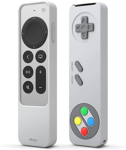 elago R4 Retro Case Compatible with 2022 Apple TV 4K Siri Remote 3rd Generation, Compatible with 2021 Apple TV Siri Remote 2nd Gen - Classic Controller Design [Non-Functional], Protective (Light Grey)