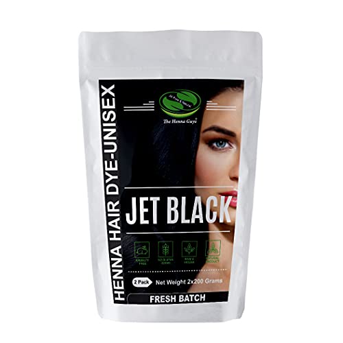 Henna Hair & Beard Dye - 100% Natural & Chemical Free - The Henna Guys (2 Pack, Jet Black)