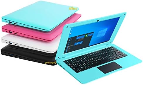 Windows 10 Computer Laptop Mini 10 Inch 32GB Ultra Thin and Light Netbook Quad Core CPU PC HDMI WiFi USB Netflix YouTube (Blue)
