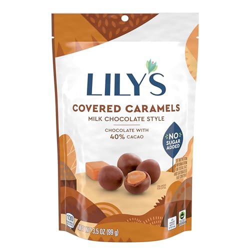 Milk Chocolate Style Caramels By Lily's Sweets | Stevia Sweetened, No Added Sugar, Low-Carb, Keto Friendly | Fair Trade, Gluten-Free & Non-Gmo | 3.5 oz, 3 Pack