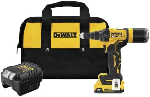 DEWALT 20V MAX XR Cordless Rivet Tool, 3/16", Battery and Charger Included (DCF403D1)