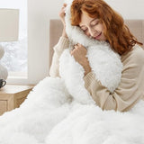 Bedsure Soft White Throw Blanket for Couch, Fluffy Fuzzy Blankets & Throws for Bed, Sofa, Cozy Plush Sherpa Fleece Faux Fur Blanket, Thick Warm Christmas Blanket Gifts for Women, Men, 50x60