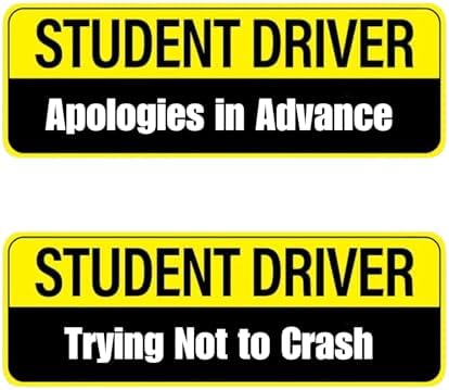Student Driver Magnet for Car - 2-Pack Reflective Funny Magnetic Bumper Sticker Set - Removable Novice Driver Safety Attention Sign - Weather-Resistant