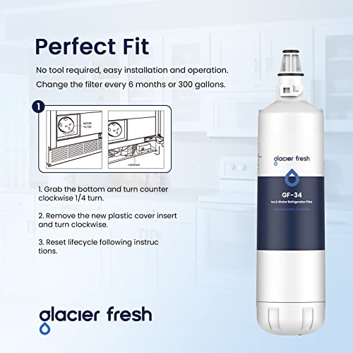 GLACIER FRESH 7012333 Ice Maker Water Filter, Compatible With Sub-Zero 7012333 Water Filter, UC-15 Ice Maker Water Filter Replacement, Manitowoc K00374 (1 Pack)