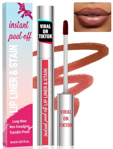 iMethod Lip Stain - Lip Liner Stain, Natural Long Lasting Lip Stain Peel Off, Waterproof Stay On All Day, Transfer-Proof, Highly Pigmented, Instant Peel Off Lip Stain Color, Cocoa