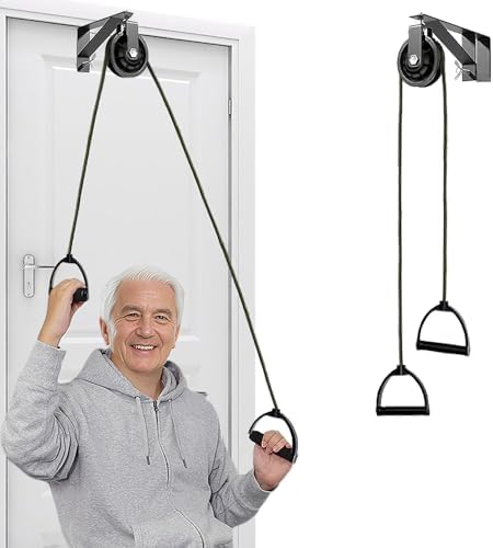 Shoulder Pulley for Physical Therapy with Fixed Metal Bracket, Shoulder Pulley Over The Door Physical Therapy System, Over Door Exercise Pulley for Injury Rehab Recovery Stretching